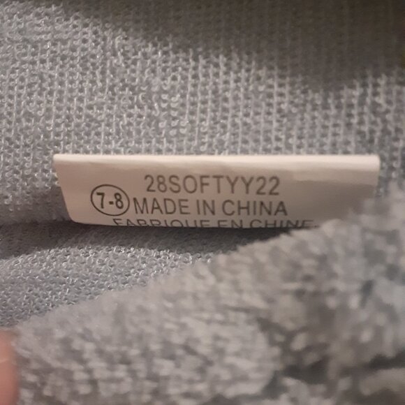 NWOT Softy Micro Terry Ballet Slippers with Bow Light Blue Size 7/8 - Picture 3 of 3